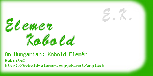 elemer kobold business card